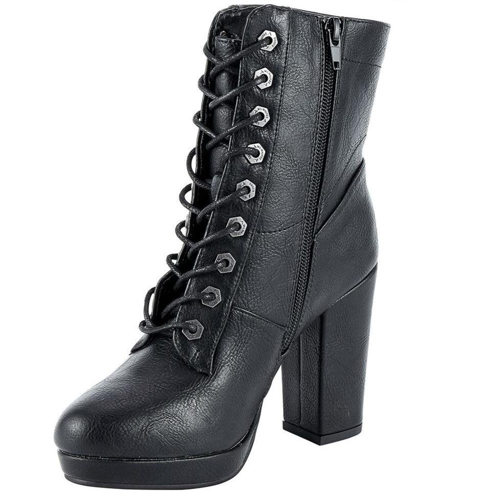 Motorcycle Boots - Women's - Chunky Heel - Inside Zipper - MR-BTL7004-DL - Image 2