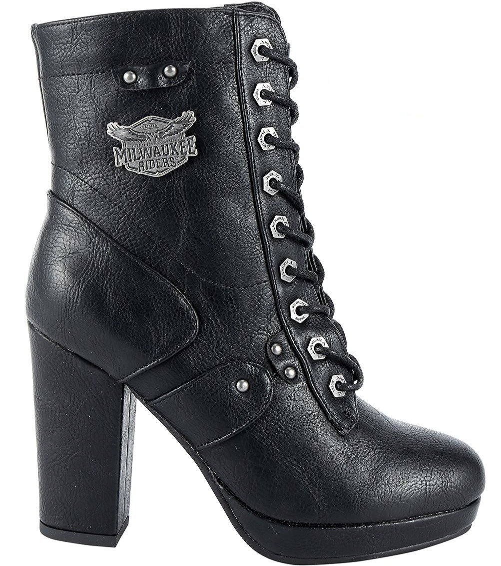 Motorcycle Boots - Women's - Chunky Heel - Inside Zipper - MR-BTL7004-DL - Image 3