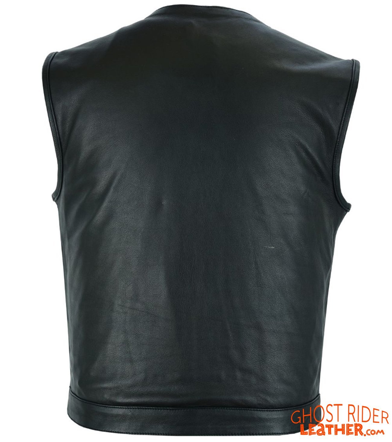 Leather Vest - Men's - Motorcycle Club - Black Paisley Lining - Up To 60 - MV78024-PL-11-DL - Image 6