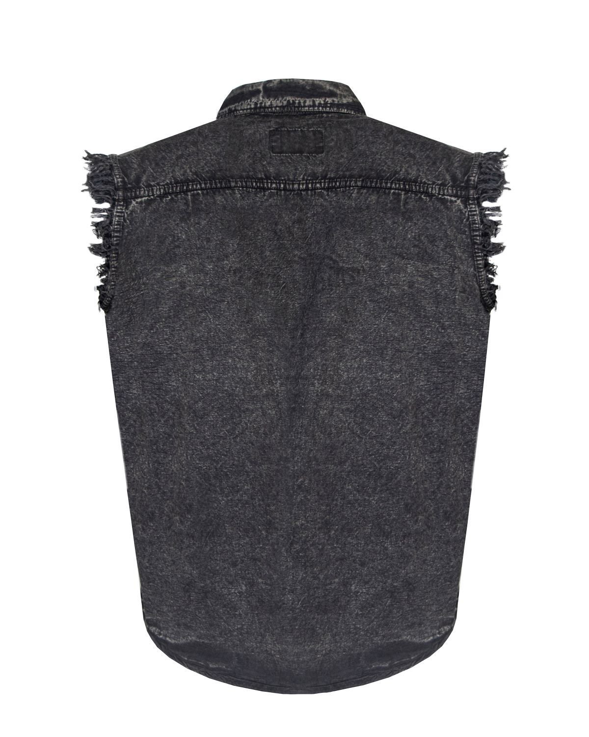 Denim Work Shirt - Men's - Black - Sleeveless - Up To 4XL - MSLW-BLK-DL - Image 2