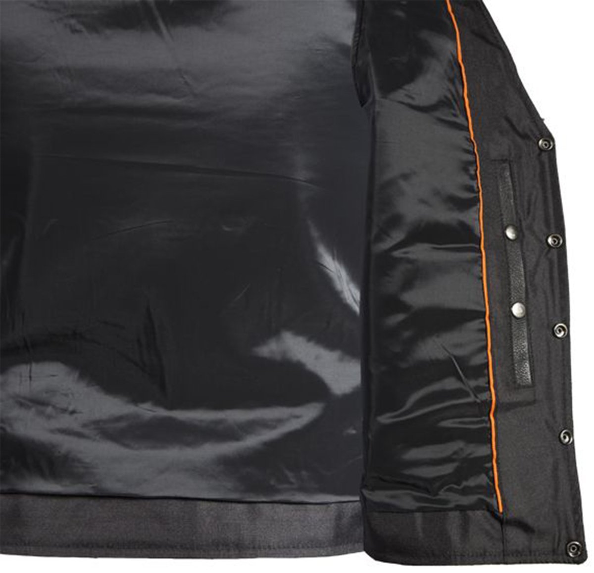 Leather Motorcycle Vest - Men's - Club Style - Gun Pockets - Up To Size 64 - MV8014-11-DL - Image 14