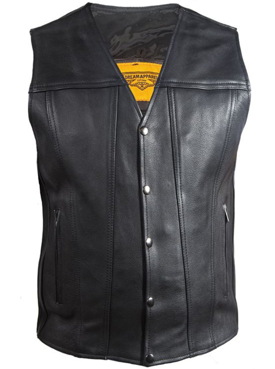 Leather Motorcycle Vest - Men's - Club Style - Gun Pockets - Up To Size 64 - MV8014-11-DL - Image 16