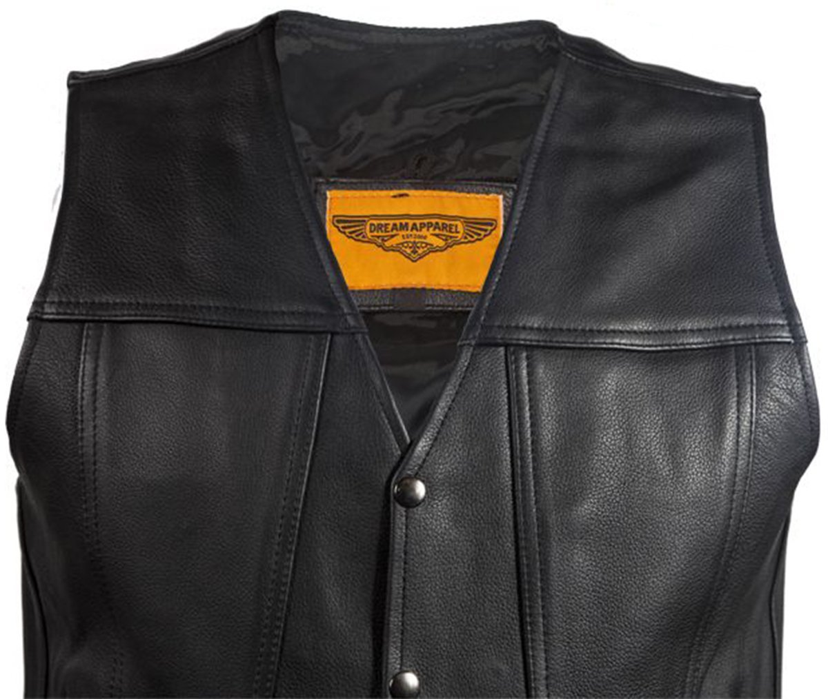 Leather Motorcycle Vest - Men's - Club Style - Gun Pockets - Up To Size 64 - MV8014-11-DL - Image 20