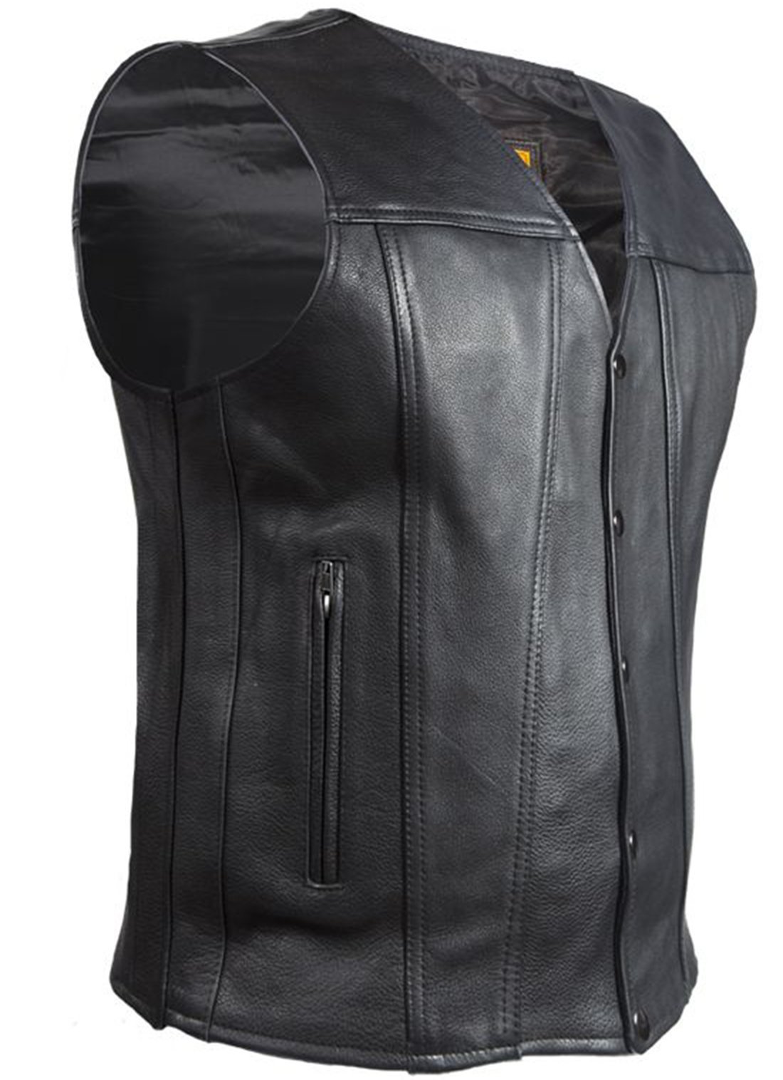 Leather Motorcycle Vest - Men's - Concealed Carry Pockets - MV8014-DL