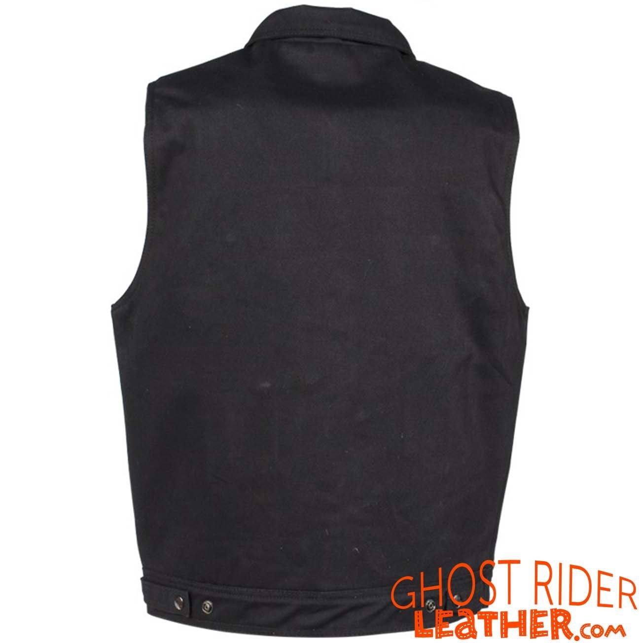 Denim Vest - Men's - Black - Snap Front - Up To 6X - Motorcycle Club - MV8020-BD-DL - Image 3