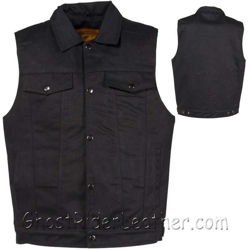 Denim Vest - Men's - Black - Snap Front - Up To 6X - Motorcycle Club - MV8020-BD-DL - Image 7