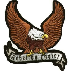 Vest Patch - Brown Eagle with Rebel By Choice Banner - PAT-A28-DL