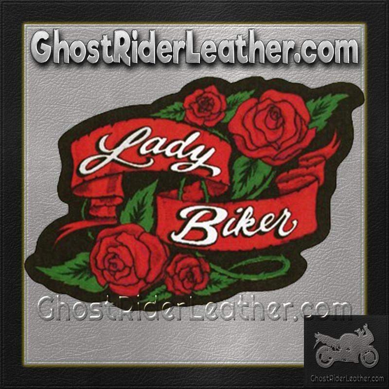 Vest Patch - Women's - Lady Biker With Roses - PAT-A57-DL - Image 2