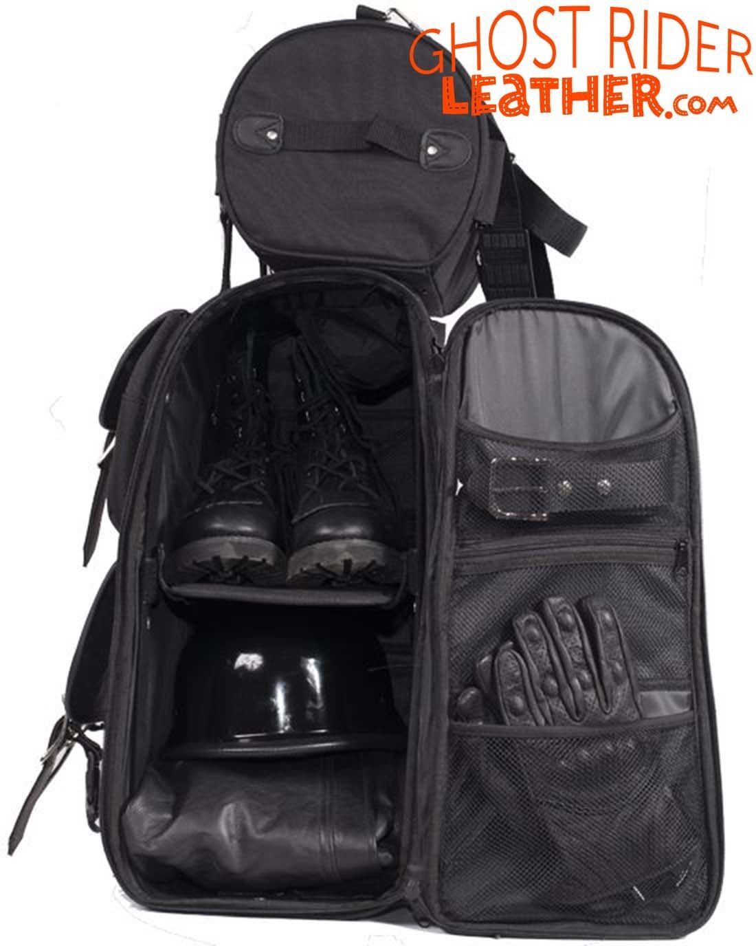 Sissy Bar Bag - Studs - Medium - PVC and Textile - Motorcycle Gear - SB11-MED-STUD-DL - Image 2