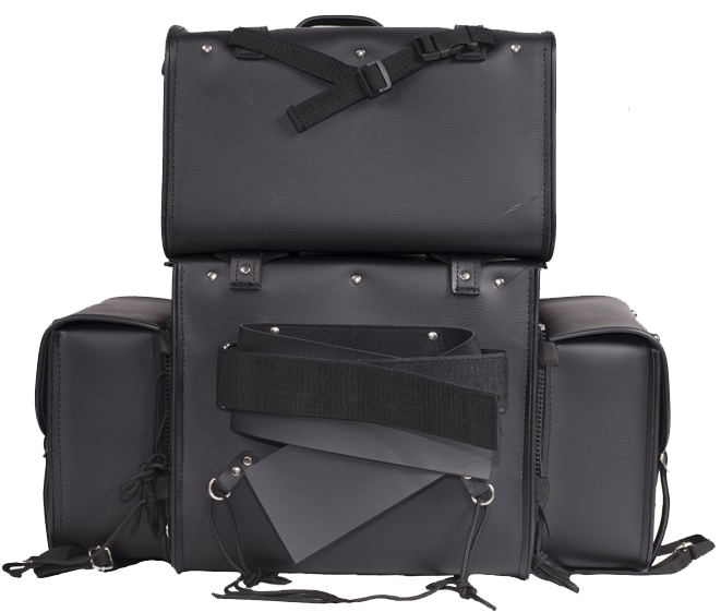 Large Sissy Bar Bag with Studs For Motorcycle Storage - SKU SB3-DL - Image 2