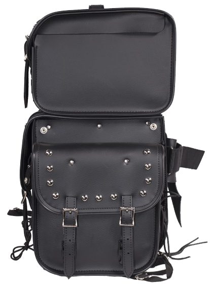 Large Sissy Bar Bag with Studs For Motorcycle Storage - SKU SB3-DL - Image 3
