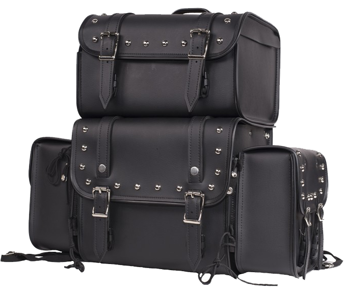 Large Sissy Bar Bag with Studs For Motorcycle Storage - SKU SB3-DL