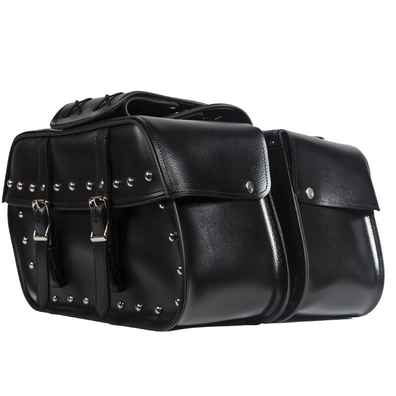 Saddlebags - PVC - Studs - Motorcycle Luggage - SD4079-STUD-PV-DL - Image 2