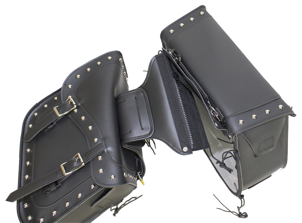 Saddlebags - PVC - Studs - Gun Pockets - Zip Off - SD4090-PV-DL - Image 5