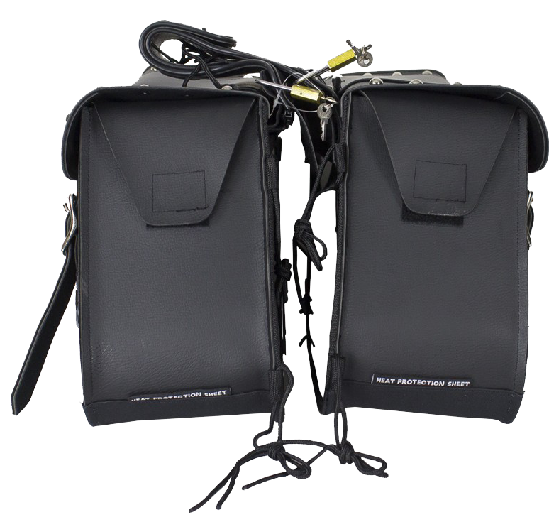 Saddlebags - PVC - Studs - Gun Pockets - Zip Off - SD4090-PV-DL - Image 2