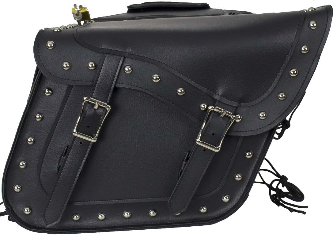 Saddlebags - PVC - Studs - Gun Pockets - Zip Off - SD4090-PV-DL