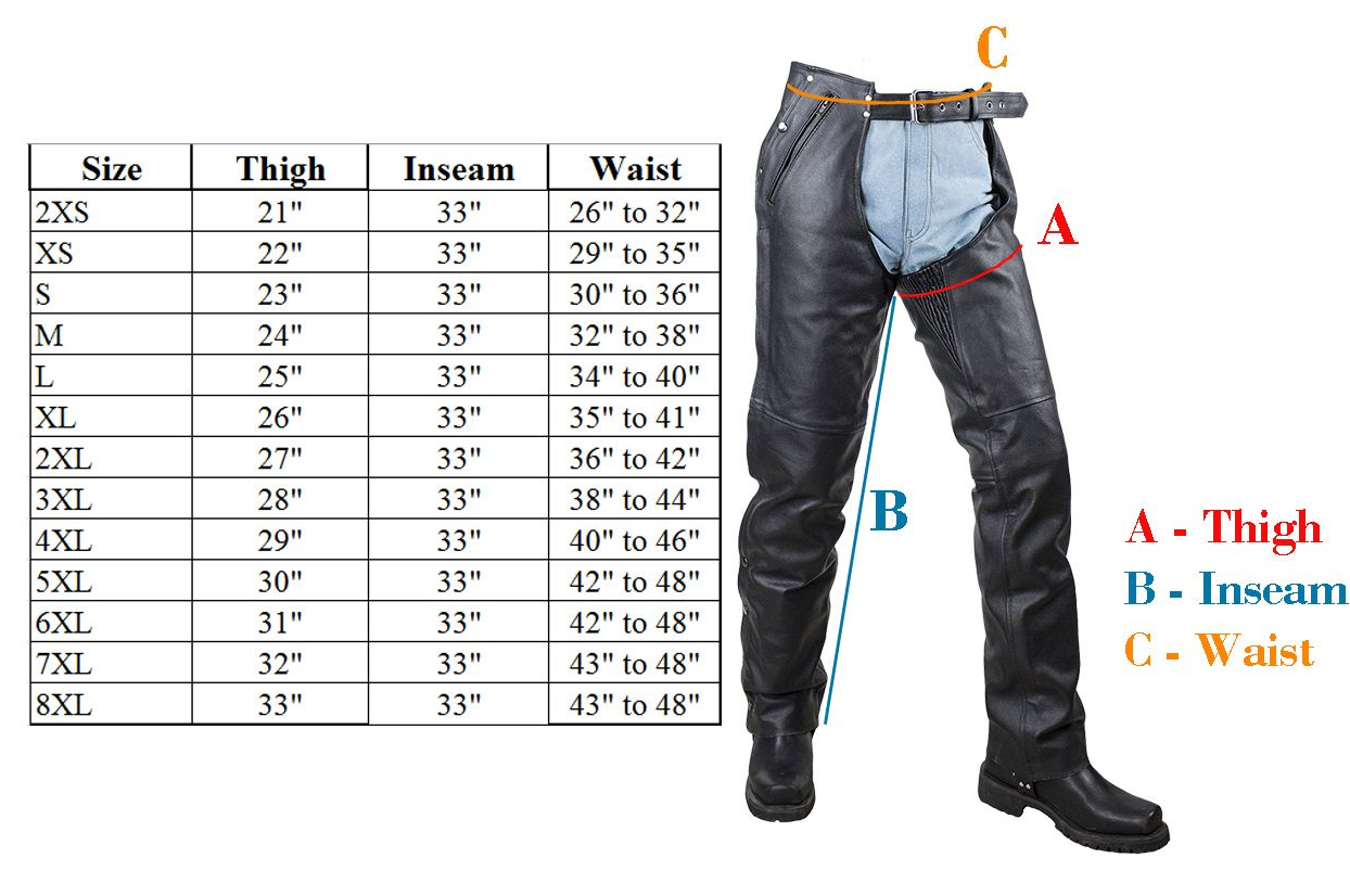 Leather Chaps - Men's or Women's - Heavy Duty - C2334-04-DL - Image 3