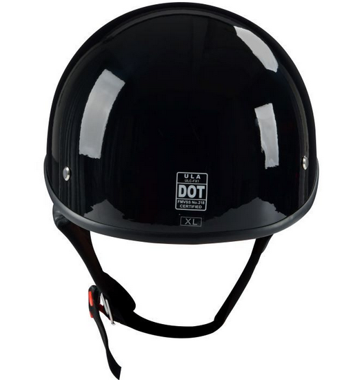 DOT Motorcycle Helmet - Matte Black - Shorty - Half - ULC-FX1-DL - Image 7