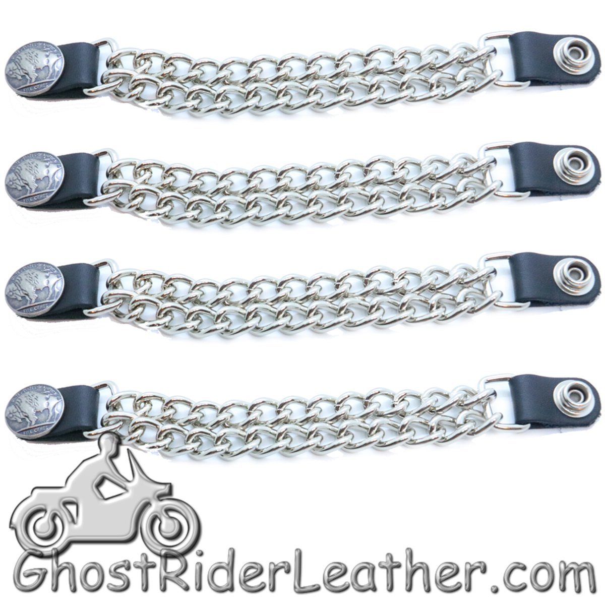 Buffalo Nickel Vest Extenders - Set Of Four - Made In USA - Extra Long - VE101XL-DS