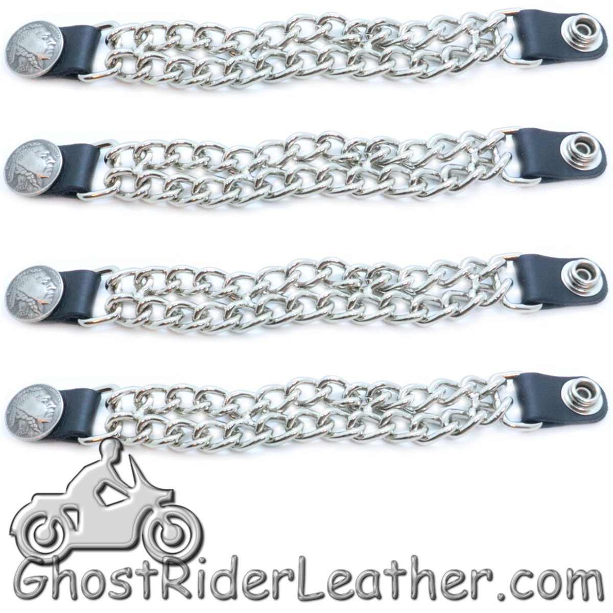 Indian Nickel Vest Extenders - Set Of Four - Made In USA - Extra Long - VE126XL-DS