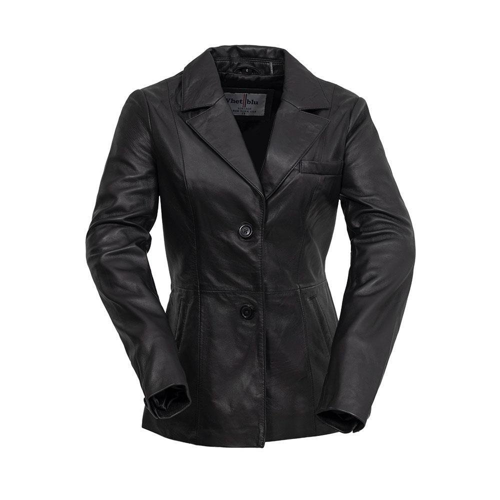 Premium Sheepskin Leather Blazer - Women's - Dahlia - WBL3001-WB - Image 2
