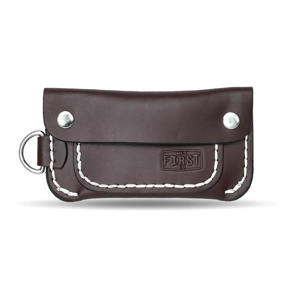 Half Trucker Leather Wallet - Brown - White Stitching - FIWALLET2 - Image 3