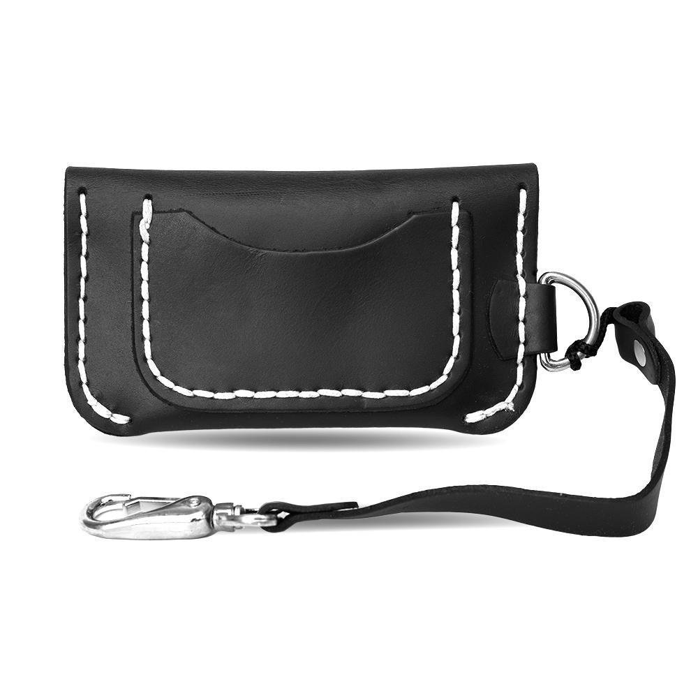 Half Trucker Leather Wallet - Brown - White Stitching - FIWALLET2 - Image 2