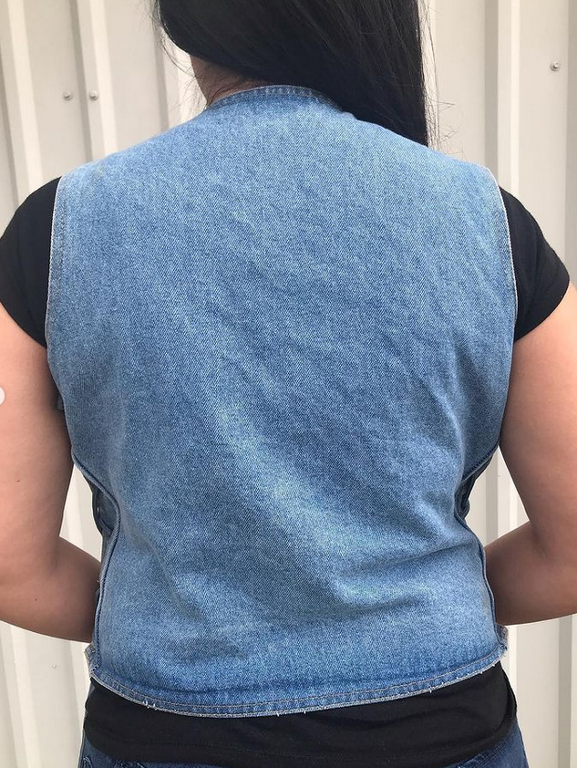 Denim Vest - Women's - Blue - Side Laces - Gun Pockets - AL2980-AL - Image 3