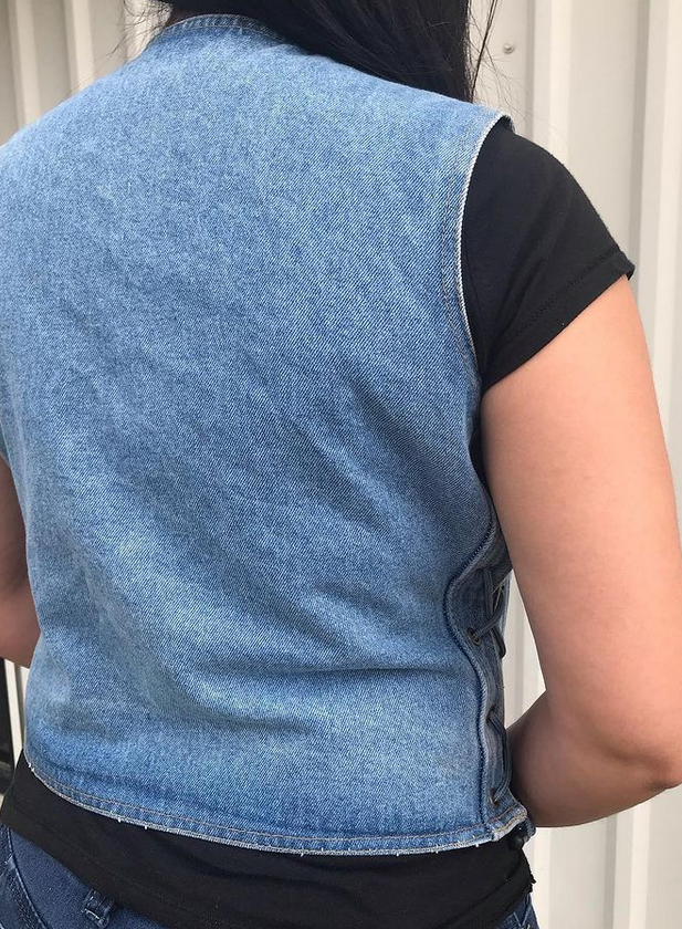 Denim Vest - Women's - Blue - Side Laces - Gun Pockets - AL2980-AL - Image 6
