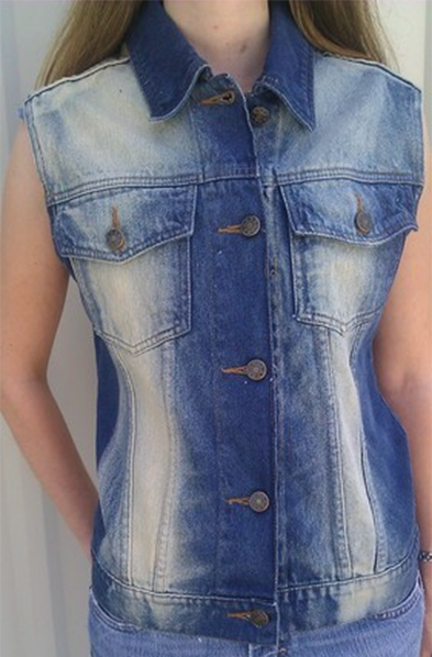 Blue Denim Vest - Women's - Rub Off Front and Back - AL2991-AL - Image 8