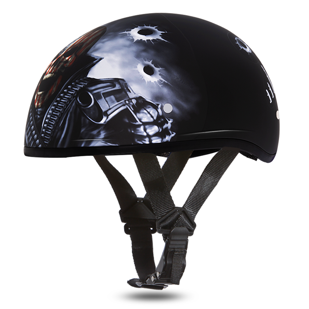 DOT Motorcycle Helmet - Skull - Come Get 'Em - Shorty - D6-CG-DH - Image 4