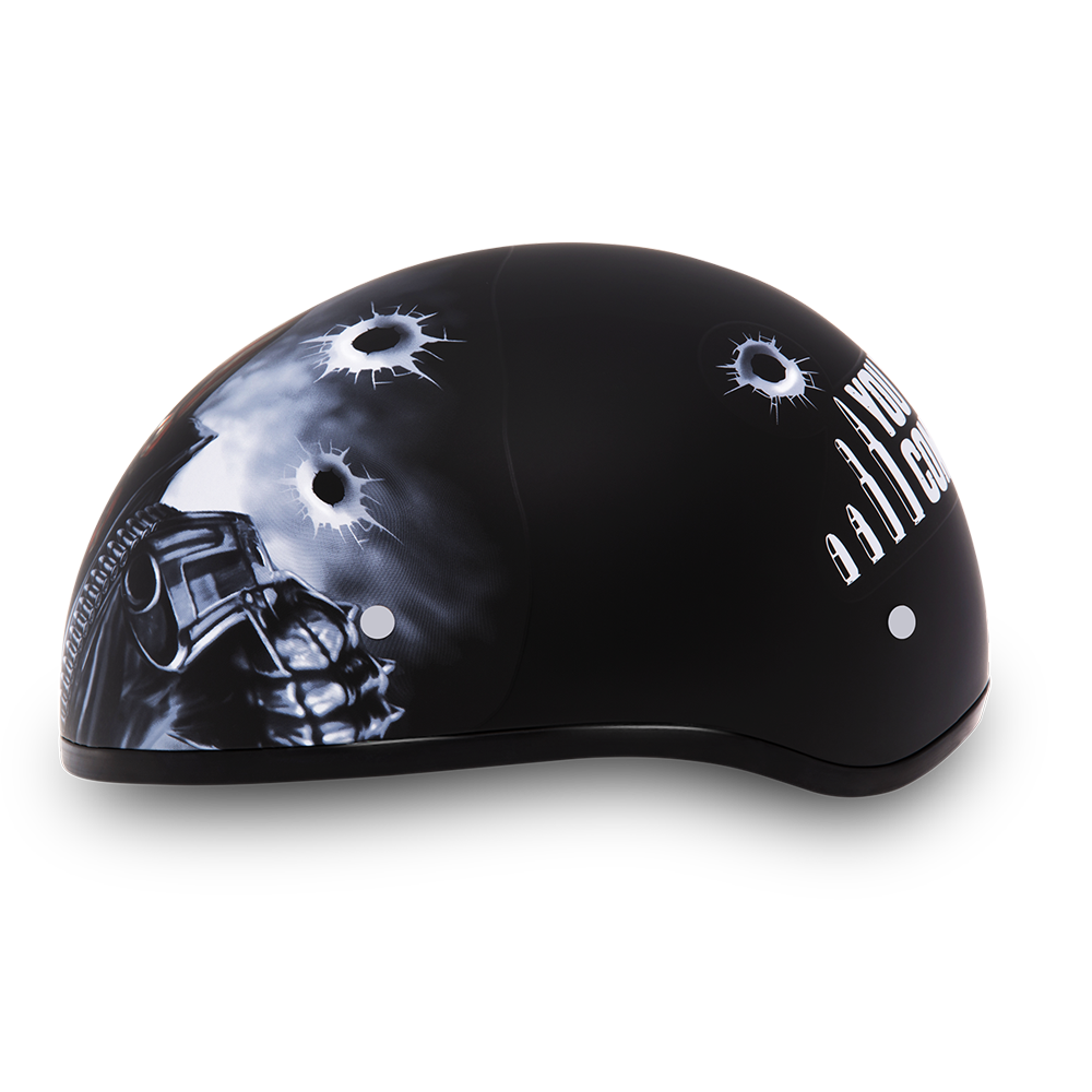 DOT Motorcycle Helmet - Skull - Come Get 'Em - Shorty - D6-CG-DH - Image 6