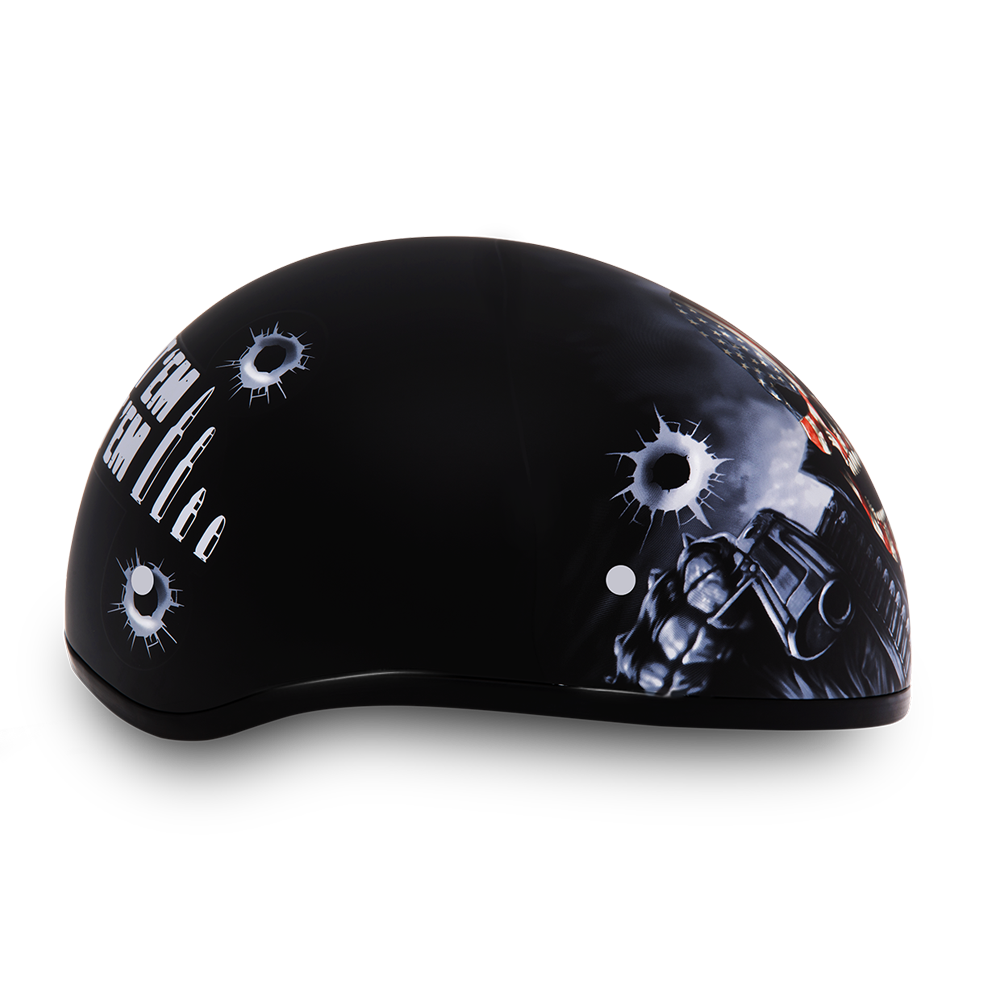 DOT Motorcycle Helmet - Skull - Come Get 'Em - Shorty - D6-CG-DH - Image 7