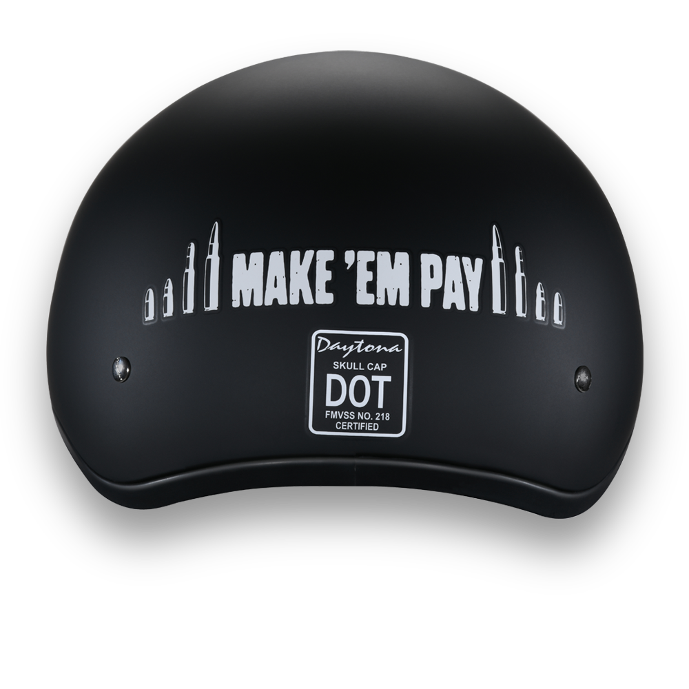 DOT Motorcycle Helmet - Make 'Em Pay - Guns - Shorty - D6-MP-DH - Image 2