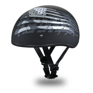DOT Motorcycle Helmet - 2nd Amendment - Black - Guns - Shorty - D6-SA-DH