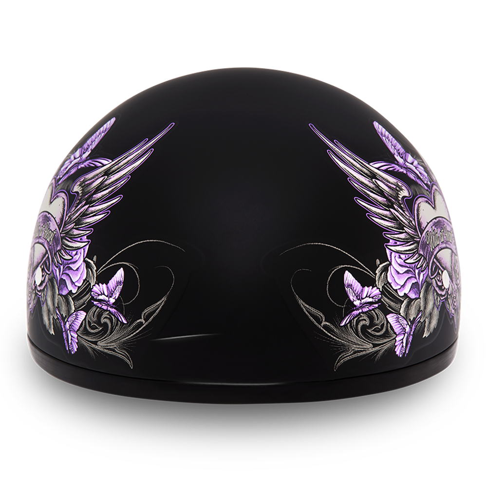 DOT Motorcycle Helmet - Purple Wild At Heart - Shorty - D6-WH-DH - Image 2