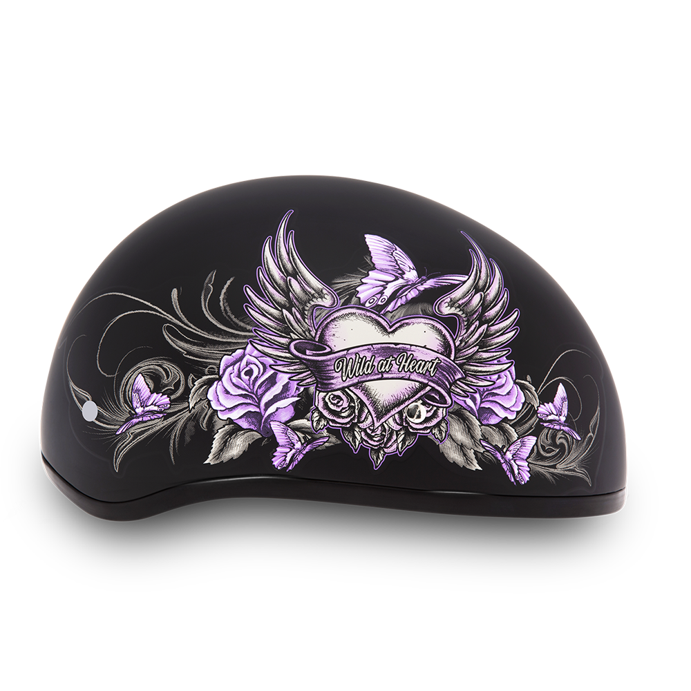 DOT Motorcycle Helmet - Purple Wild At Heart - Shorty - D6-WH-DH - Image 6