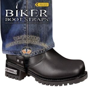 Pair of Biker Boot Straps - 6 Inch - V-Twin - Motorcycle - BBS-VT6-DS