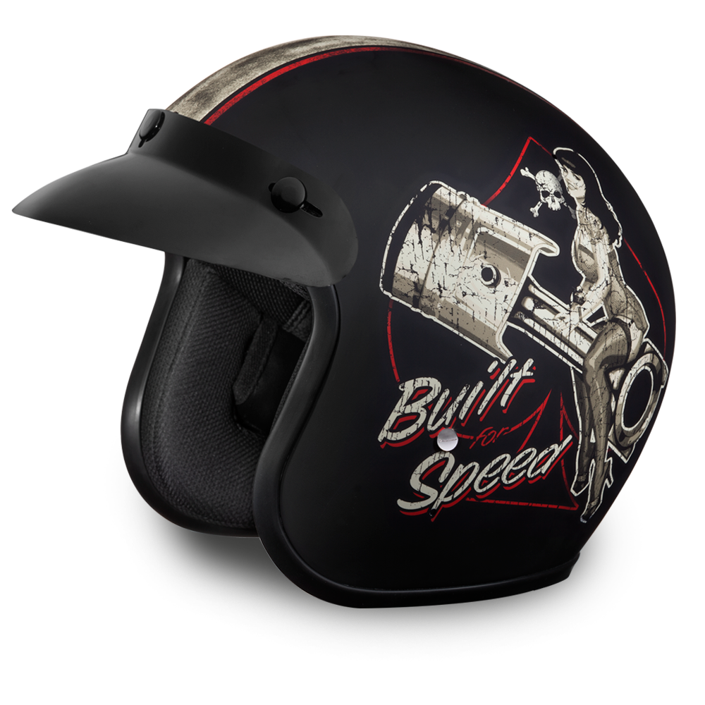 DOT Motorcycle Helmet - Built For Speed - Open Face - DC6-BFS-DH - Image 11