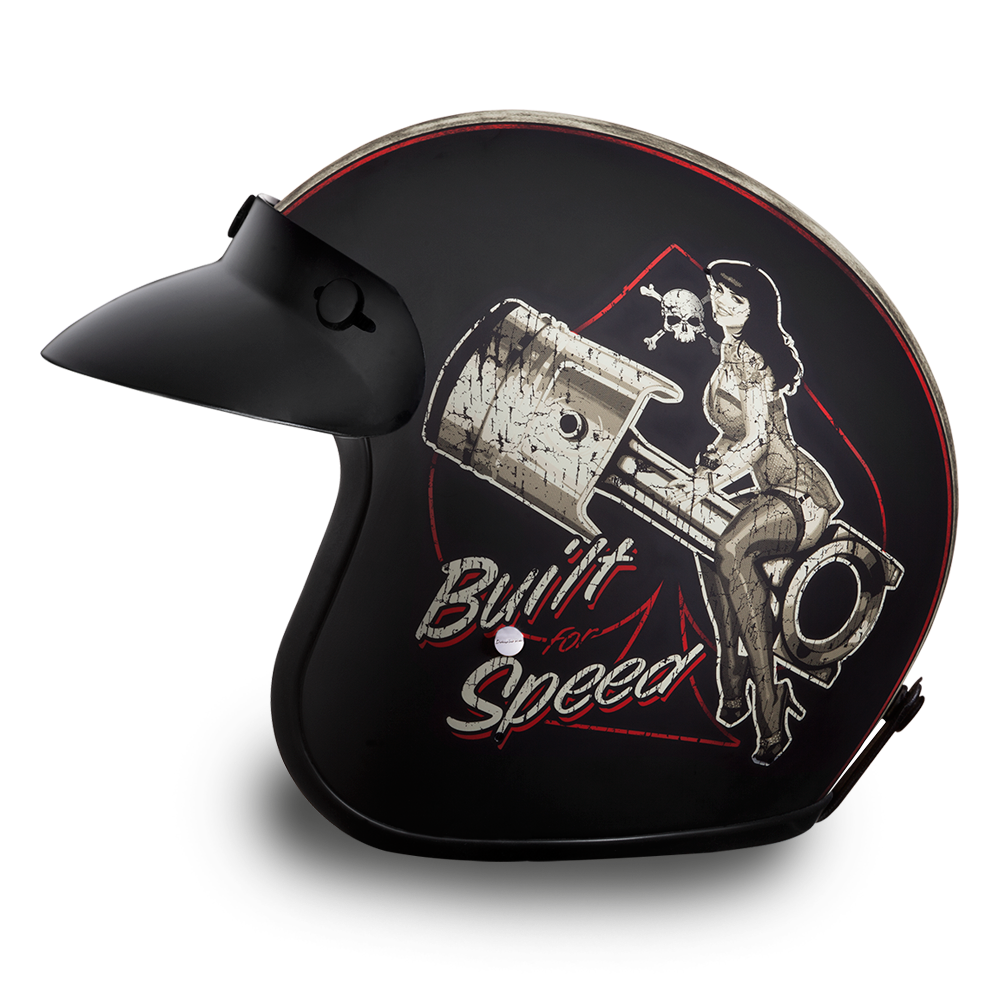 DOT Motorcycle Helmet - Built For Speed - Open Face - DC6-BFS-DH - Image 5