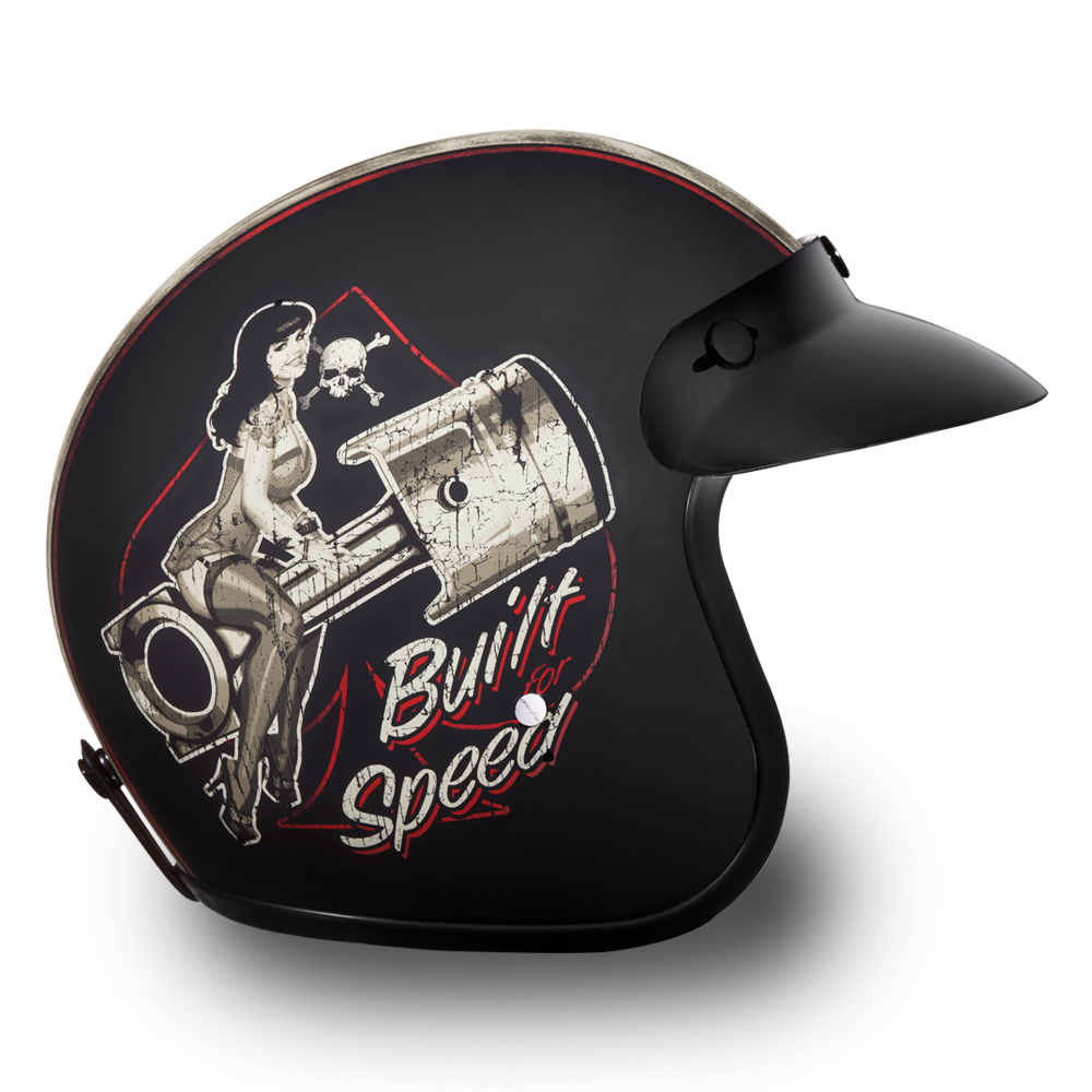 DOT Motorcycle Helmet - Built For Speed - Open Face - DC6-BFS-DH - Image 6