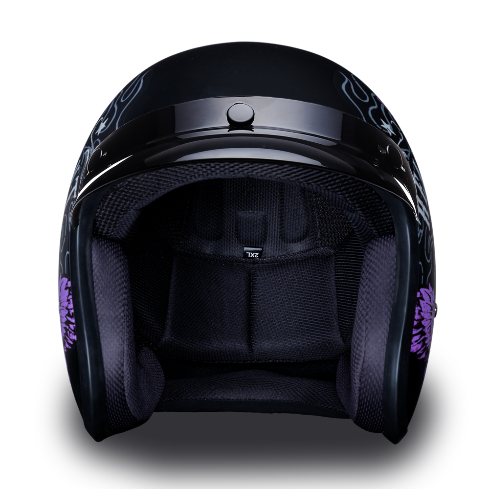 DOT Motorcycle Helmet - Purple Heaven Sent - Open Face - 3/4 - DC6-HS-DH - Image 5
