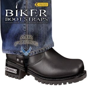 Pair of Biker Boot Straps - 6 Inch - Air Force - Motorcycle - BBS-AF6-DS