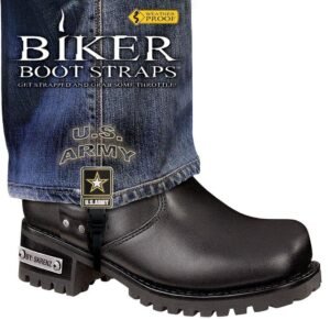 Pair of Biker Boot Straps - 6 Inch - US Army - Motorcycle - BBS-UA6-DS