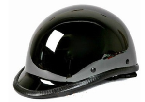 Novelty Motorcycle Helmet - Black Chrome - Jockey Polo - HC104-01-DL