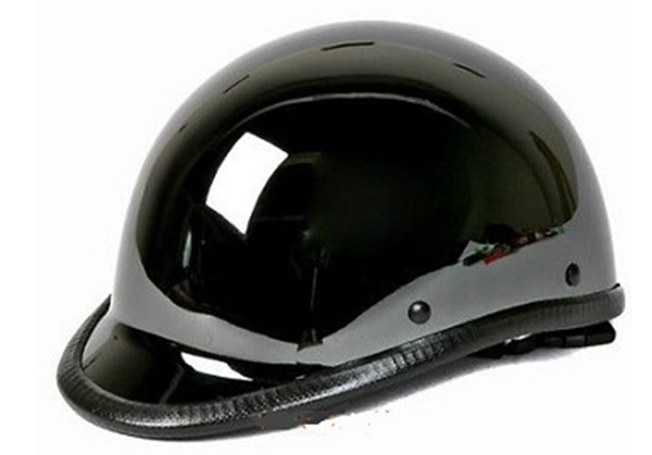 Novelty Motorcycle Helmet - Black Chrome - Jockey Polo - HC104-01-DL