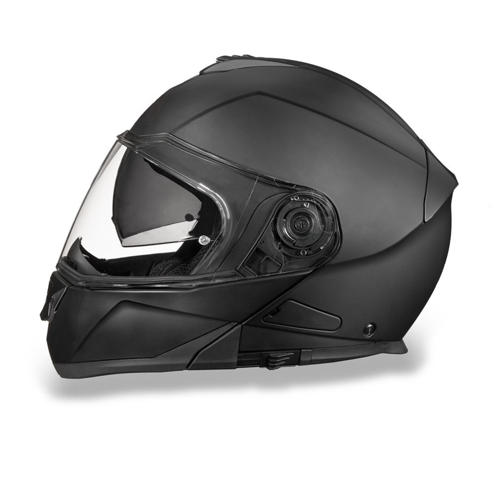 DOT Motorcycle Helmet - Modular - Dull Black - Full Face - MG1-B-DH - Image 7