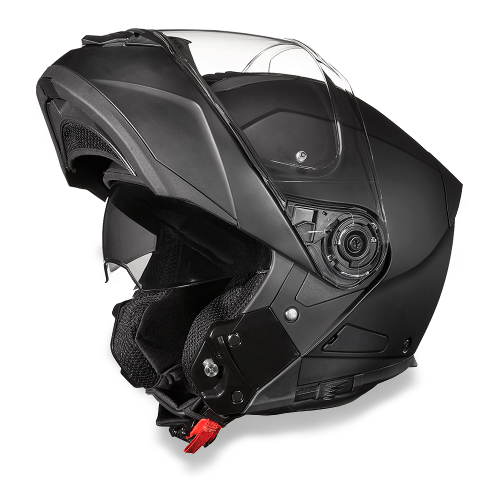 DOT Motorcycle Helmet - Modular - Dull Black - Full Face - MG1-B-DH - Image 2