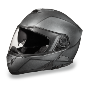 DOT Motorcycle Helmet - Gun Metal Gray Metallic - Modular - Full Face - MG1-GM-DH