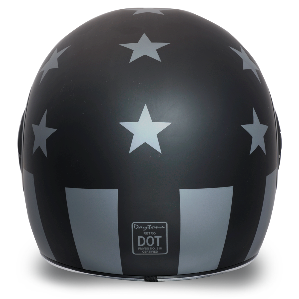 DOT Motorcycle Helmet - Retro Captain America - Stealth - Full Face - R6-CAS-DH - Image 3